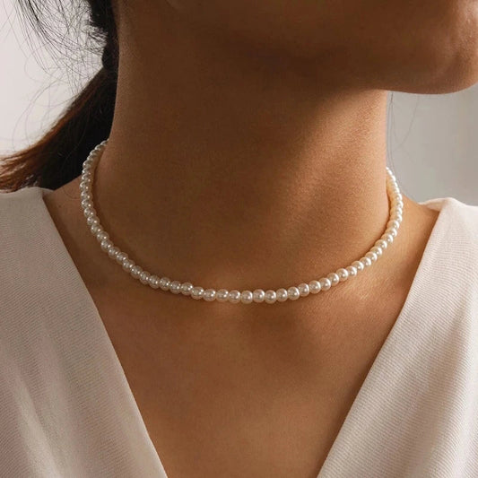 New Simple Imitation Freshwater Pearl Chain Necklace